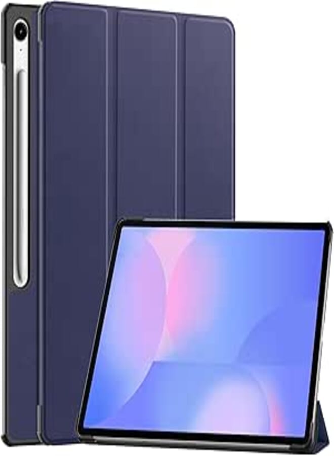 غطاء برو إليت لجهاز سامسونج جالاكسي تاب S10 FE بلس 13.1 بوصة، غطاء ذكي قابل للطي ثلاثي، أزرق داكن